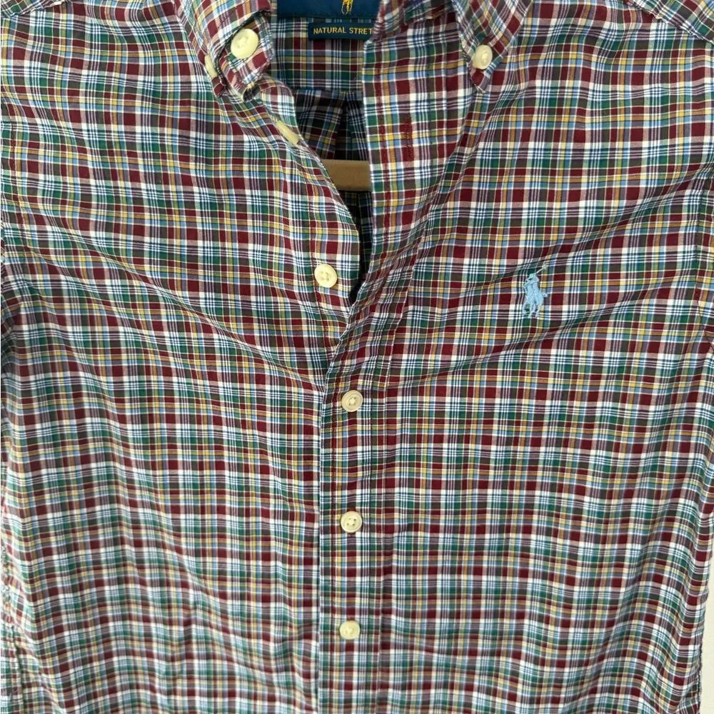 Ralph Lauren Kids Plaid Button-Down Shirt - Red, Blue, Green size small (8)